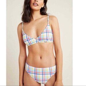 Anthropologie Plaid Veronica Bikini Size Small